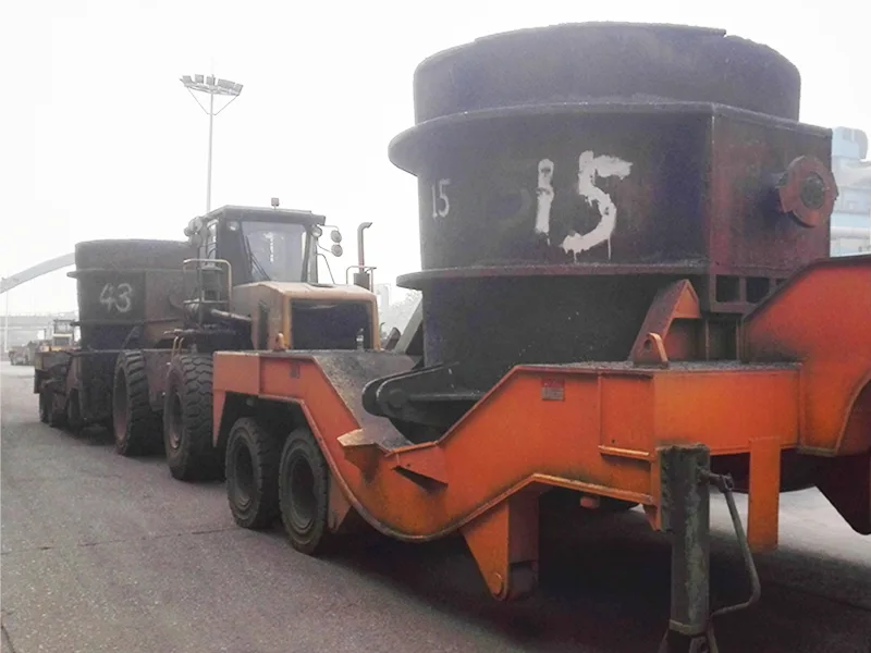 Gietijzeren pollepelwagen