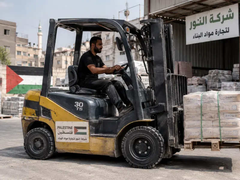Feedback op locatie van een Palestijnse heftruckklant Feedback op locatie van een Palestijnse heftruckklant